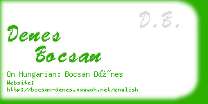 denes bocsan business card